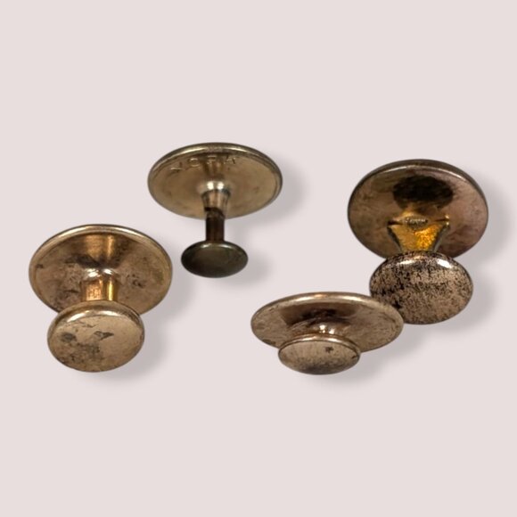 Set of 4 Antique MOP Low Profile Cufflinks (Mismatch) - Picture 5 of 6